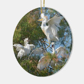 ウシの鳥は木の中でエグレット セラミックオーナメント (左)