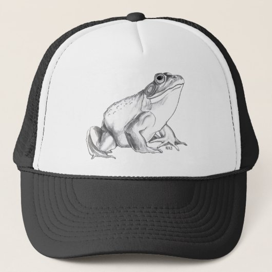 ウシガエルの帽子のカエルの帽子のカエルの芸術の帽子及びギフト キャップ (正面)