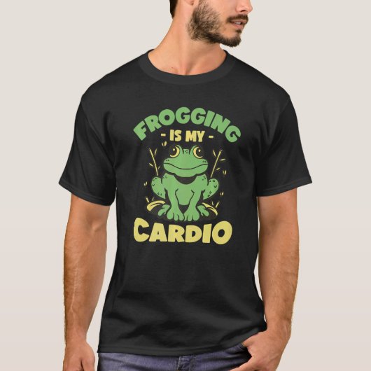 ウシガエルハンター カエル刺し カエル捕り Tシャツ (正面)