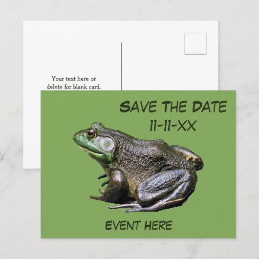 ウシガエル ナチュラル Save The Date ポストカード (正面/裏面)