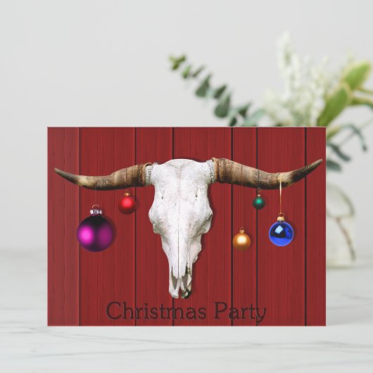 ウシスカルクリスマスオーナメントレッドバーンクリスマスパーティー 招待状 (スタンド正面)