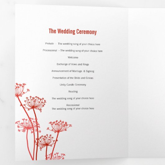 ウシバエ秋の結婚式 三つ折りプログラム (内部最初)