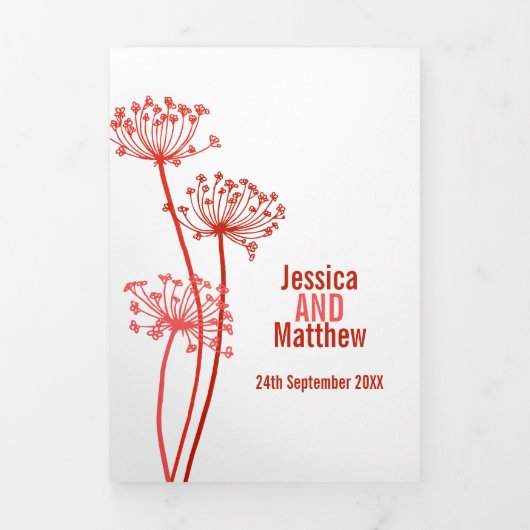 ウシバエ秋の結婚式 三つ折りプログラム (カバー)