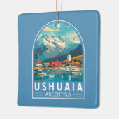 ウシュアイアアルゼンチントラベルアートヴィンテージ セラミックオーナメント (左)