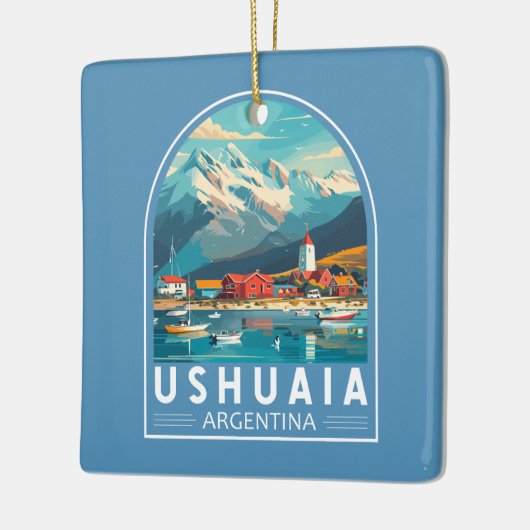 ウシュアイアアルゼンチントラベルアートヴィンテージ セラミックオーナメント (左)