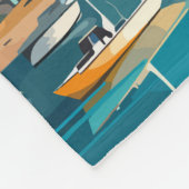 ウシュアイアアルゼンチントラベルアートヴィンテージ フリースブランケット (角)