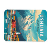 ウシュアイアアルゼンチントラベルアートヴィンテージ マグネット (横)