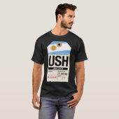 ウシュアイア アルゼンチン 航空 ラゲッジマーカー Tシャツ (正面フル)