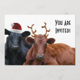 ウシ農場スタッフクリスマスパーティの招待状 招待状