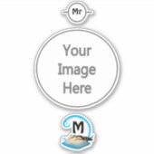 ウスシューズ遊カニの水モノグラム シール (正面)