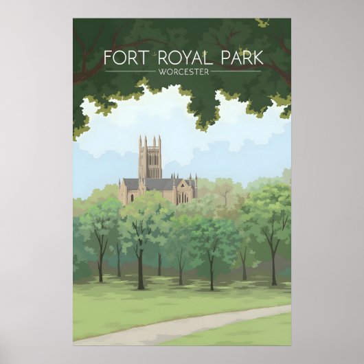 ウスターのフォート・ロイヤル公園トラベルポスター ポスター (正面)