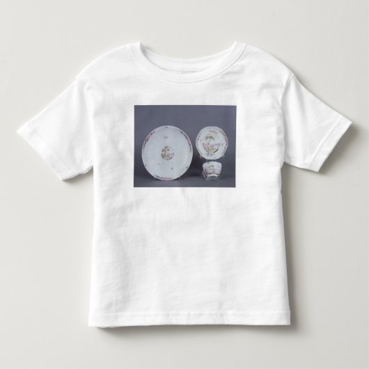 ウスターのteabowlおよび受皿および皿 トドラーTシャツ (正面)