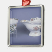 ウスター楕円形のソース入れをおよび八角形は形づけました メタルオーナメント (左)