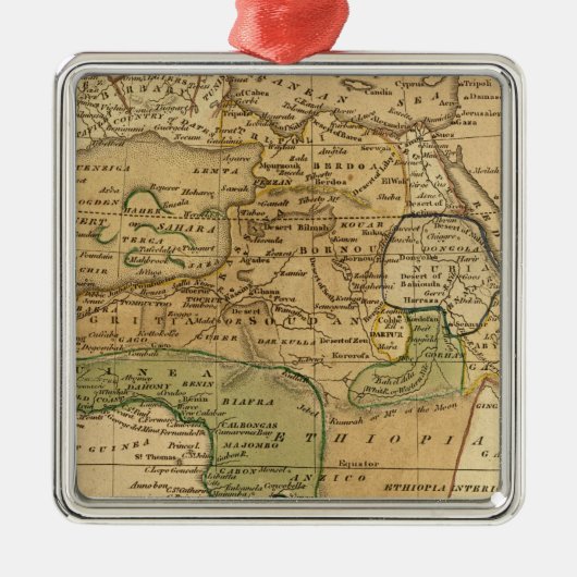 ウスター著アフリカの地図 メタルオーナメント (正面)