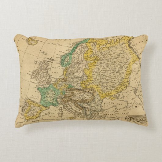 ウスター著ヨーロッパの地図 アクセントクッション (正面)