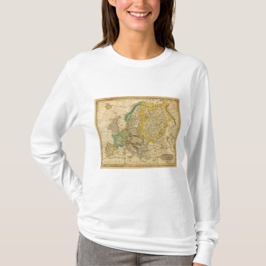 ウスター著ヨーロッパの地図 Tシャツ (正面)
