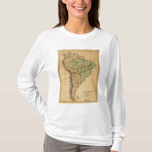 ウスター著南アメリカの地図 Tシャツ (正面)