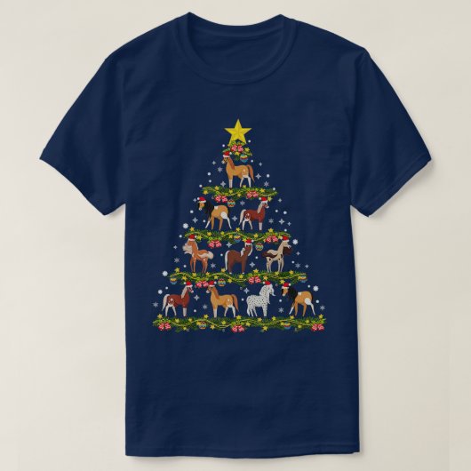ウズクリスマスツリーホースクリスマスオーナメント Tシャツ (デザイン正面)