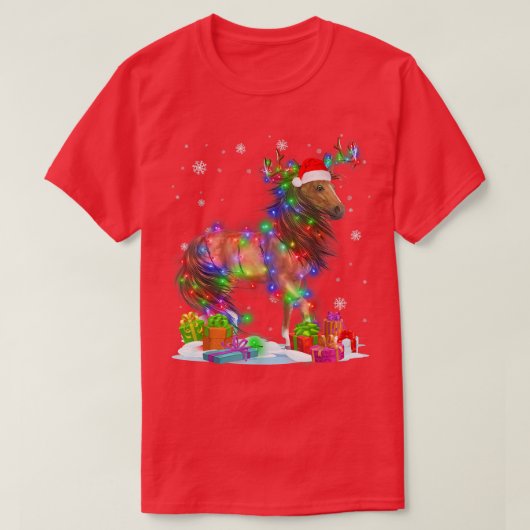 ウズクリスマスツリーライトパジャマ動物クリスマス332 Tシャツ (デザイン正面)