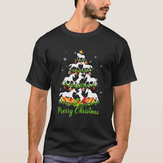 ウズクリスマスツリー馬好きX – マスギフト Tシャツ (正面)