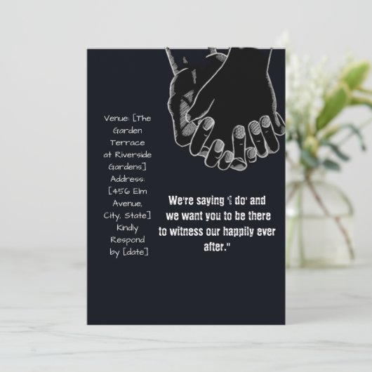 ウズビクトリ用の持ち手結婚式招待状 招待状 (スタンド正面)