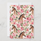 ウズピンクかわいらしローゼスフローラ誕生日 招待状 (裏面)