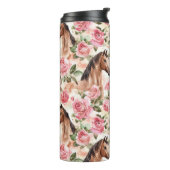 ウズピンクかわいらしローゼスフローラ タンブラー (回転左)