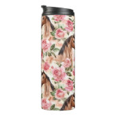 ウズピンクかわいらしローゼスフローラ タンブラー (回転右)