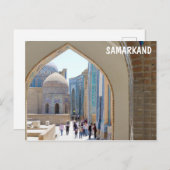 ウズベキスタンのサマルカンにあるシャー・イ・ジンダのネクロポリス ポストカード (正面/裏面)