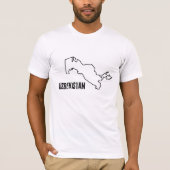 ウズベキスタンの国土の形 ウズベキスタンの境界線 Tシャツ (正面)