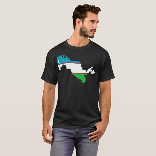 ウズベキスタンの国家のTシャツ Tシャツ (正面フル)