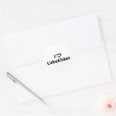 ウズベキスタンの国旗が好き ラウンドシール (封筒)