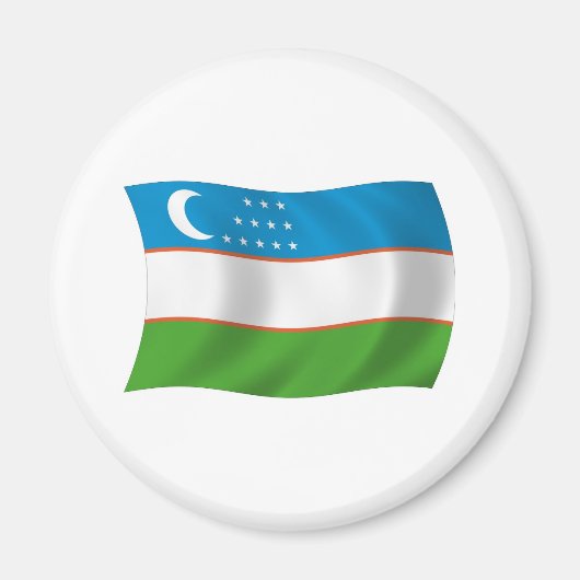 ウズベキスタンの国旗マグネット マグネット (正面)