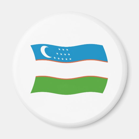 ウズベキスタンの国旗マグネット マグネット (正面)