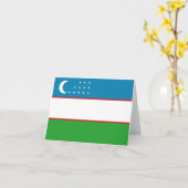 ウズベキスタンの国旗 ノートカード (黄色い花)