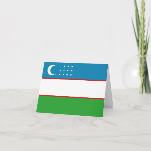 ウズベキスタンの国旗 ノートカード (正面)