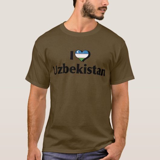 ウズベキスタンの国旗Tシャツ I Love Uzbekistan Tシャツ (正面)