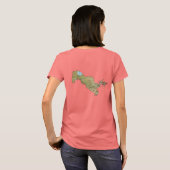 ウズベキスタンの旗と地図Tシャツ Tシャツ (裏面フル)
