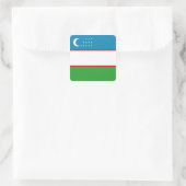 ウズベキスタンの旗のステッカー スクエアシール (バッグ)