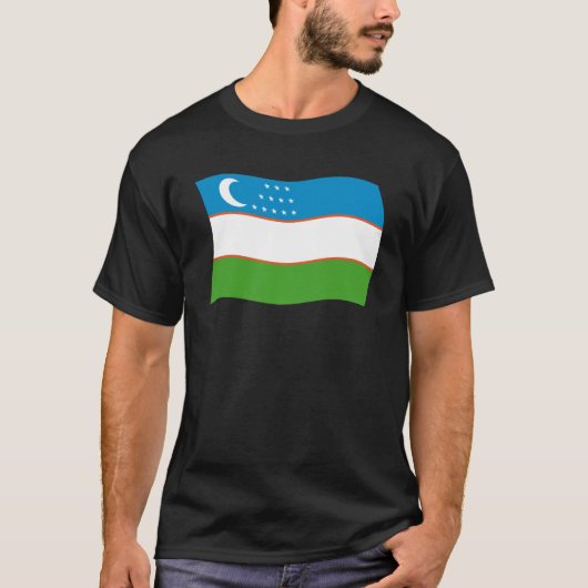 ウズベキスタンの旗のTシャツ Tシャツ (正面)