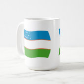 ウズベキスタンの旗マグ コーヒーマグカップ (正面左)
