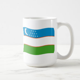ウズベキスタンの旗マグ コーヒーマグカップ