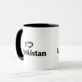 ウズベキスタンの旗大好き マグカップ (正面左)