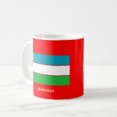 ウズベキスタンの旗 コーヒーマグカップ (正面左)