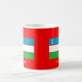 ウズベキスタンの旗 コーヒーマグカップ (中央)