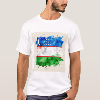 ウズベキスタンの旗 | 公式ウズベクのエンブレムと愛国心 Tシャツ