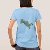 ウズベキスタンの旗+地図+テキストTシャツ Tシャツ (裏面)