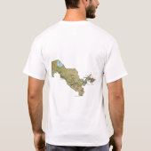 ウズベキスタンの旗+地図+テキストTシャツ Tシャツ (裏面)