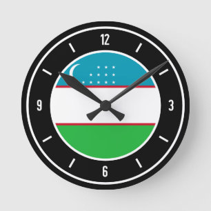 ウズベキスタンエレガント国旗 ラウンド壁時計