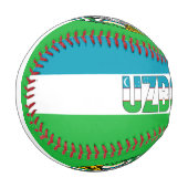 ウズベキスタン国旗とコート・オブ・アームズ 野球ボール (正面左)